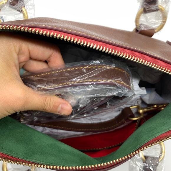 Dooney & Bourke Handbags Florentine Leather Satchel Brown Chestnut - Picture 15 of 16